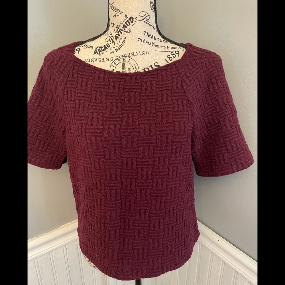 NWT Burgundy 7 for all mankind sweater blouse M